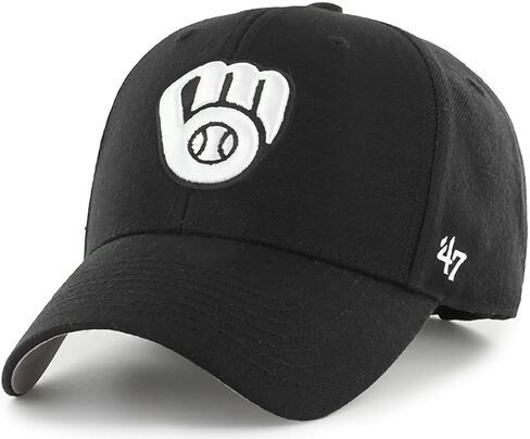 '47 MLB Black White Team Color Primary Logo MVP Adjustable Structure Hat, Adult One Size Fits All in Saudi Arabia