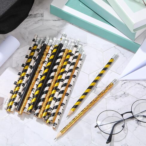 Graduation Pencils 2024 Assorted Kids Pencils Classic Novelty Graduation Hat Stripe Pencils with Eraser End of School Year Students Gift Birthday Party Favor Office Supplies, 5 Styles (50 Pieces) in Saudi Arabia