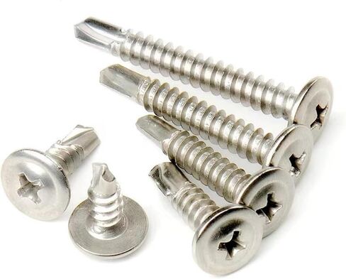 متري M4.2 * 1/2"-M4.2 * 2" 215 قطعة 410 مجموعات براغي معدنية من صفائح الفولاذ المقاوم للصدأ، رأس تروس معدل فيليبس عالي القوة سريع التنصت على براغي النجارة in Saudi Arabia
