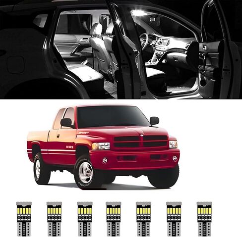 AWALITED 7pcs RAM 1500 Interior LED Lights Kit Super Bright LED Map Dome Light Bulbs for 1994 1995 1996 1997 1998 1999 2000 2001 2002 Dodge Ram 1500 2500 3500 Pickup Truck all models in Saudi Arabia
