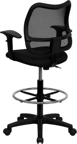 Flash Furniture Elaine Mid-Back Gray Mesh Drafting Chair with Adjustable Arms in Saudi Arabia