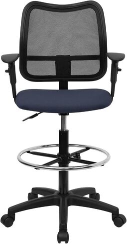 Flash Furniture Elaine Mid-Back Gray Mesh Drafting Chair with Adjustable Arms in Saudi Arabia