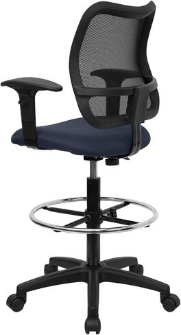 Flash Furniture Elaine Mid-Back Gray Mesh Drafting Chair with Adjustable Arms in Saudi Arabia