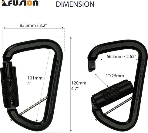 Fusion Climb Tacoma High Strength Auto-Lock Gold Steel Carabiner Clip 50kN for Heavy Duty, Construction, Roofing, Climbing, Camping, hammonk UIAA in Saudi Arabia