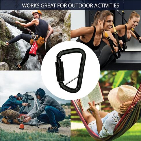 Fusion Climb Tacoma High Strength Auto-Lock Gold Steel Carabiner Clip 50kN for Heavy Duty, Construction, Roofing, Climbing, Camping, hammonk UIAA in Saudi Arabia