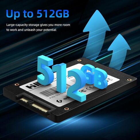 محرك أقراص الحالة الصلبة الداخلي 512 جيجابايت SSD 2.5 بوصة SATA III 6 جيجابايت/ثانية، سرعة قراءة تصل إلى 570 ميجابايت/ثانية، تقنية NAND ثلاثية الأبعاد، متوافق مع أجهزة الكمبيوتر المحمول والكمبيوتر المكتبي، أسود in Kuwait