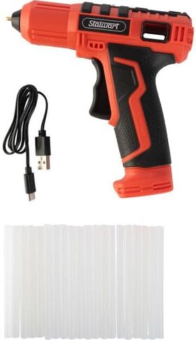 4V Cordless Hot Glue Gun - Wireless Glue Gun Kit with 15 Second Warm-Up Time and 20 Sticks - Crafting and Classroom Essentials by Stalwart (Pink) in Saudi Arabia
