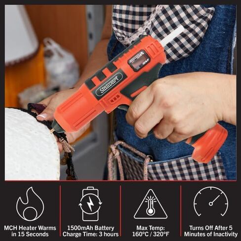 4V Cordless Hot Glue Gun - Wireless Glue Gun Kit with 15 Second Warm-Up Time and 20 Sticks - Crafting and Classroom Essentials by Stalwart (Pink) in Saudi Arabia