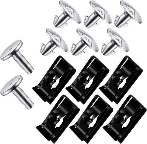 14 PCS Lower Engine Radiator Splash Guard Screws, Engine Access Cover Pins, Radiator Hood Fastening Clips, Suitable for Honda Accord Civic CRV 90674-TY2-A01, 90105TBAA00 (Silver) in Saudi Arabia
