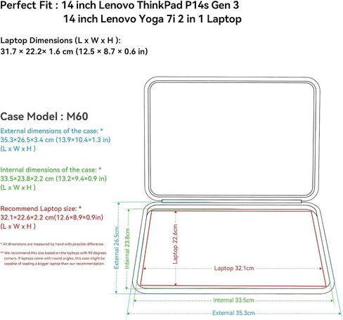 Smatree Hard EVA Protective Sleeve Case Compatible for 14 inch Lenovo ThinkBook Plus Gen 5 Hybrid, for Lenovo IdeaPad Flex 5i Chromebook Plus Gen 7 Laptop, Slim and Anti-Shock Notebook Bag (X8250) in Saudi Arabia