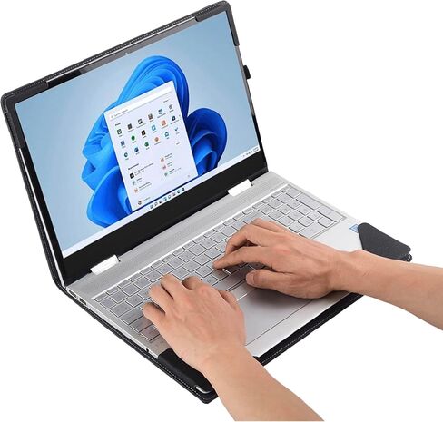 غطاء حافظة كمبيوتر محمول لعام 2024 أحدث 16 بوصة Samsung Galaxy Book4 Pro 360 وSamsung Galaxy Book4 Ultra وSamsung Galaxy Book4 Pro، 2 في 1 حقيبة واقية من جلد البولي يوريثان مع حامل قلم (رمادي داكن) in Kuwait