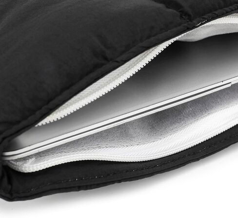 Canvaslife Puffy Laptop Sleeve - 13 Inch, 13.5 Inch & 12.9 Inch MacBook Pro Air Compatible - Quilted Puffer Laptop Case for Women (Black) in Saudi Arabia