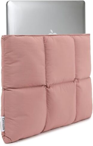 Canvaslife Puffy Laptop Sleeve - 13 Inch, 13.5 Inch & 12.9 Inch MacBook Pro Air Compatible - Quilted Puffer Laptop Case for Women (Black) in Saudi Arabia
