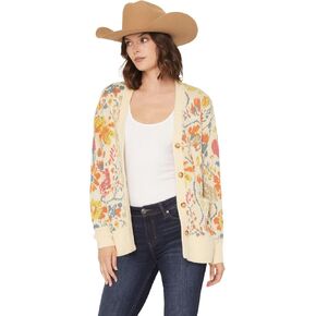 سترة نسائية مطرزة بالزهور بأزرار - CLFA25SW3-SND US Sand in Kuwait