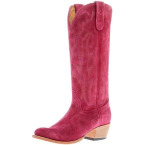 حذاء Macie Bean النسائي If Karlee Were A Cowgirl 15 باللون الوردي الفاقع من جلد الغزال العلوي لراعية البقر in Kuwait