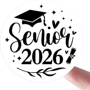 120 x Class of 2026 Graduation Stickers – Black & White Senior Labels – Graduation Party Favor Stickers for Invitations, Envelopes & Gift Bags (1.6 Inch Round) in Saudi Arabia