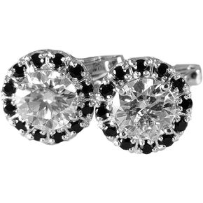 Silver Moissanite Cufflinks 5 Ct Moissanite Engagement Cufflinks 8 mm Round Moissanite Wedding Cufflinks For Groomsmen Fathers Day Gift in Kuwait