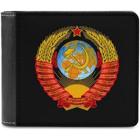 محفظة رجالية بشعار اتحاد الجمهوريات الاشتراكية السوفياتية ثنائية الطي مع محفظة رفيعة بحجب تحديد الهوية بموجات الراديو مع فتحات للبطاقات هدية للنساء in Kuwait