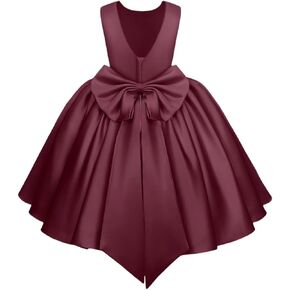 فساتين فتاة الزهور لحفلات الزفاف مع عقدة من الساتان فستان أول مناولة للفتيات فساتين الحفلات in Kuwait