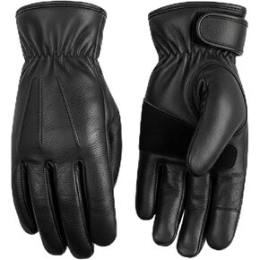 Retro Touchscreen Motorcycle Gloves, Winter Gloves for Men & Women, Leather Work Gloves Thermal Fleece Lining for Riding Driving Walking in Kuwait