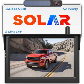 كاميرا احتياطية لاسلكية تعمل بالطاقة الشمسية AUTO-VOX: شاشة 5 بوصات 1080 بكسل عالية الدقة سهلة التركيب في 3 دقائق ونظام كاميرا احتياطية تعمل ببطارية 5000 مللي أمبير في الساعة IP69K كاميرا عكسية بزاوية واسعة مقاومة للماء لشاحنات مقطورة السيارات in Kuwait