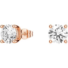 MSBLUE® Round Brilliant 4-Prong Solitaire Stud Earrings, 14K Gold Vermeil in Kuwait