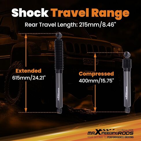 maXpeedingrods 0-2.5" Rear Shocks for 1999-2004 Jeep Grand Cherokee WJ 2WD 4WD, G1 Upgraded Version in Saudi Arabia