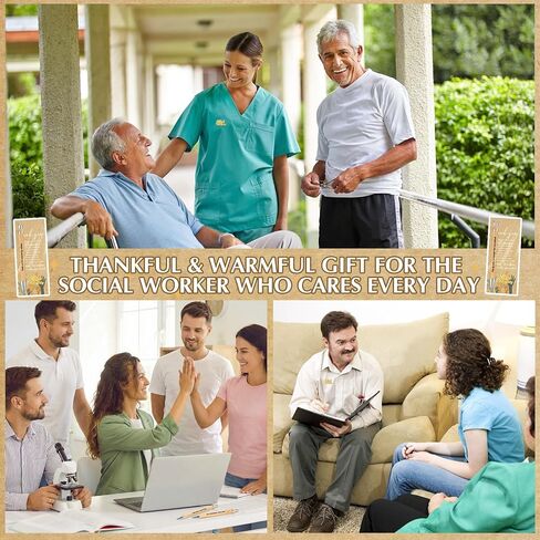 Gueevin 10 مجموعة هدية تقدير للعامل الاجتماعي، قلم خيزران ملهم، دبوس ذهبي مع بطاقة شكر، 10 أنماط هدية لشهر العمل الاجتماعي للموظفين والموظفين والمكتب والفريق والمعلم والمدرسة التطوعية in Saudi Arabia