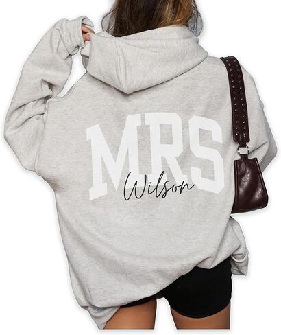 Personalized Mrs Hoodies, Sweatshirt and Shirt for Bride, Wife Hoodies for Women, Bride Sweater, Mrs Gifts 2025 in Saudi Arabia