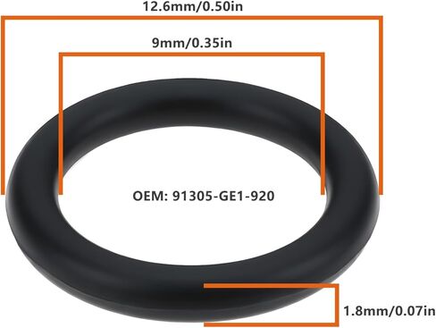 10pcs Motorcycle Oil Drain Plug O-Rings 91305-GE1-920 9x12.6x1.8mm Compatible with Honda 650 680 Rincon MUV700 Big Red 700 Pioneer in Saudi Arabia