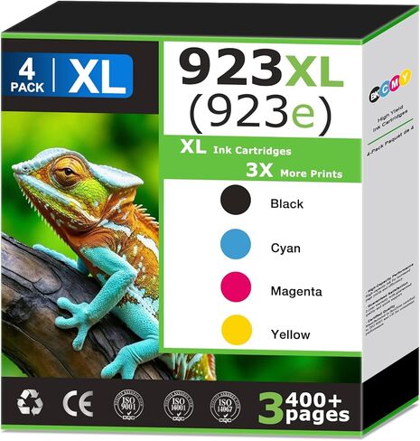923XL 923e Ink Cartridges Compatible for HP 923 Ink Cartridges Combo Pack Work with HP Printer for 8120 8122e 8124e 8125e 8130e 8132e 8134e 8135e 8138e 8139e Printer Black Cyan Magenta Yellow(4 Pack) in Kuwait