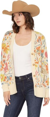 سترة نسائية مطرزة بالزهور بأزرار - CLFA25SW3-SND US Sand in Kuwait