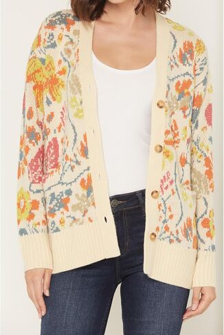 سترة نسائية مطرزة بالزهور بأزرار - CLFA25SW3-SND US Sand in Kuwait