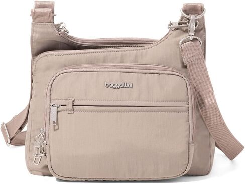 Baggallini Securtex® Anti-Theft Crossover Crossbody Bag for Travel 11"W x 8.5"H, RFID, Built-in Wallet, Locking Zippers in Saudi Arabia