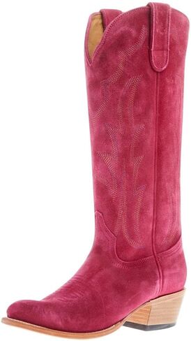 حذاء Macie Bean النسائي If Karlee Were A Cowgirl 15 باللون الوردي الفاقع من جلد الغزال العلوي لراعية البقر in Kuwait