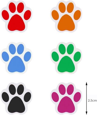 500 Pcs Paw Prints Stickers, 1in Colorful Self-Adhesive Puppy Prints Stickers Labels Animal Shape Wall Decal, Paw Prints Envelope Seal for DIY Crafts Classroom Gift Decoration in Saudi Arabia