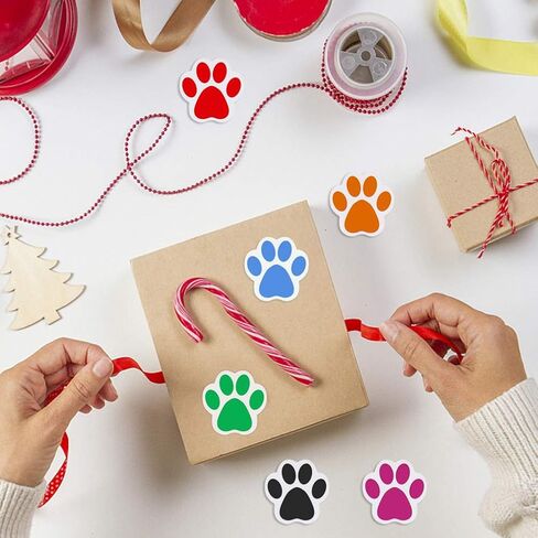 500 Pcs Paw Prints Stickers, 1in Colorful Self-Adhesive Puppy Prints Stickers Labels Animal Shape Wall Decal, Paw Prints Envelope Seal for DIY Crafts Classroom Gift Decoration in Saudi Arabia