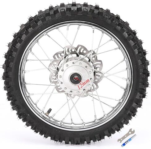 60/100-14 Dirt Bike Tire and Rim 14 Inch Front Tire Wheel Assembly 1.4x14 Rim 12mm Bearing for Dirt Pit Bike SSR Apollo CRF50 CRF70 CRF70 KX65 110cc 125cc Motocross Off Road Motorcycle in Saudi Arabia
