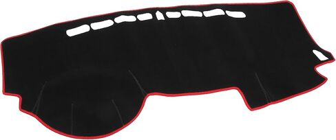 Dash Cover - Car Center Console Non-Slip Dash Board Mat - for Kia Rio 2011-2014 - Polyester Black Red - 1Pc in Saudi Arabia
