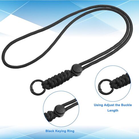 Stretchy Metal Paracord Lanyard, Black Key Lanyards with Keyring for Keys and Id Card Badge Holder (1PCS) in Saudi Arabia