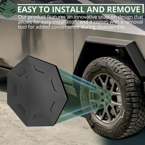 أغطية محور العجلة EYPINS لسيارة Tesla Cybertruck 2024 2025، مجموعة من 4 أغطية مركزية ممتازة من ABS، أسود غير لامع، ملحقات Cybertruck ذات تغطية كاملة، مقاومة للطقس لجميع المواسم in Kuwait