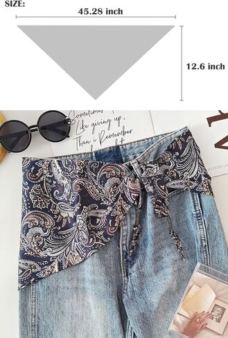 WENLOOY Women Triangular Skinny Scarf Belt Wrap,Satin Belt Sash Necktie Neck Scarf Choker for Women in Saudi Arabia
