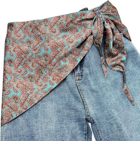 WENLOOY Women Triangular Skinny Scarf Belt Wrap,Satin Belt Sash Necktie Neck Scarf Choker for Women in Saudi Arabia
