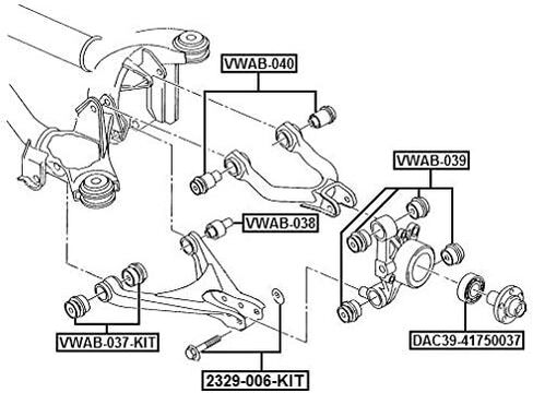 Arm Bushing Rear Lower Arm Kit Febest VWAB-037-KIT Oem 4B0505311 in Saudi Arabia