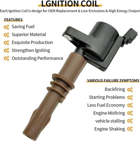 8 PCS DG521 Ignition Coil Pack Iridium Spark Plugs FD509 Ignition Coils and Spark Plugs Compatible with Ford Expedition Explorer F-150 F-250 F-350 Super Duty Mustang Lincoln, SP509, FD509 in Saudi Arabia