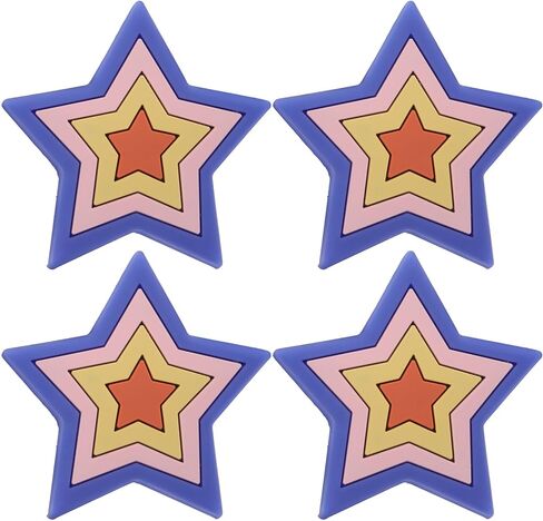 4pcs Room Drawer Handles Cartoon Silicone Cabinet Knobs Soft Single Hole Pulls for Wardrobe and Furniture, Star Shape Protective Bumpers in Saudi Arabia