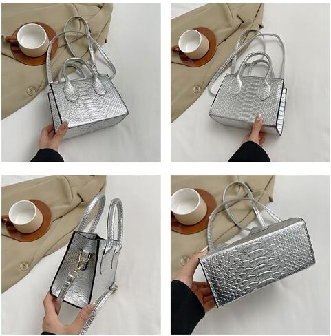 Women's Small Crossbody Bag Mini Purse Metallic Double Handle Satchel Shoulder Bag Purse in Saudi Arabia