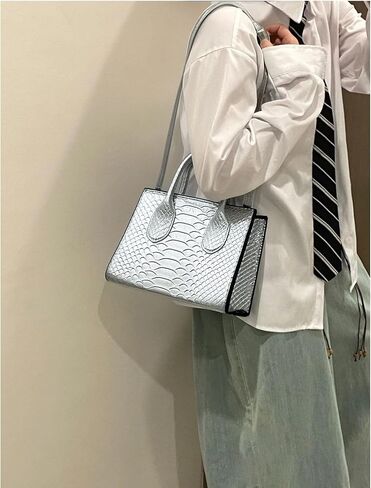 Women's Small Crossbody Bag Mini Purse Metallic Double Handle Satchel Shoulder Bag Purse in Saudi Arabia