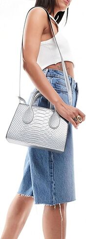 Women's Small Crossbody Bag Mini Purse Metallic Double Handle Satchel Shoulder Bag Purse in Saudi Arabia