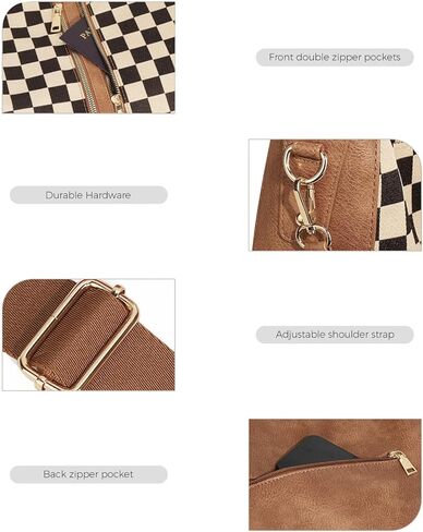 Slouchy 2 Pcs Checkered Crossbody Shoulder Bag Women Underarm Canvas Hobo Bags Travel Work Purses Handbag Tote Wallet 2026 in Saudi Arabia